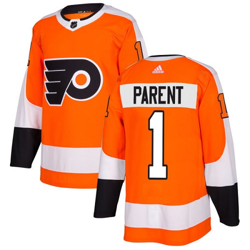 Adidas Men Philadelphia Flyers #1 Bernie Parent Orange Home Authentic Stitched NHL Jersey